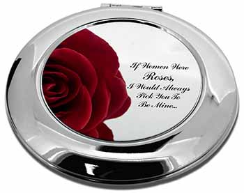 Rose-Wife, Girlfriend Love Sentiment Make-Up Round Compact Mirror