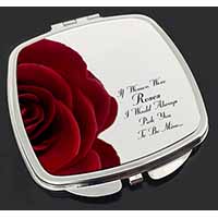 Rose-Wife, Girlfriend Love Sentiment Make-Up Compact Mirror