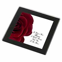 Rose-Wife, Girlfriend Love Sentiment Black Rim High Quality Glass Coaster