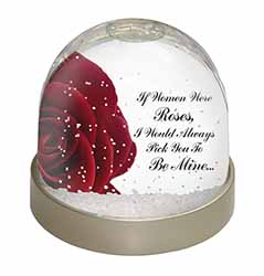 Rose-Wife, Girlfriend Love Sentiment Snow Globe Photo Waterball