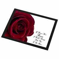Rose-Wife, Girlfriend Love Sentiment Black Rim High Quality Glass Placemat