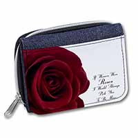 Rose-Wife, Girlfriend Love Sentiment Unisex Denim Purse Wallet