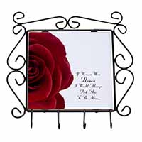 Rose-Wife, Girlfriend Love Sentiment Wrought Iron Key Holder Hooks