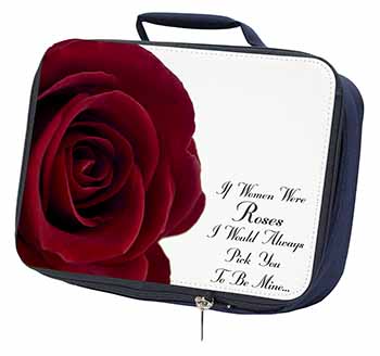 Rose-Wife, Girlfriend Love Sentiment Navy Insulated School Lunch Box/Picnic Bag