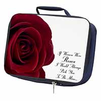 Rose-Wife, Girlfriend Love Sentiment Navy Insulated School Lunch Box/Picnic Bag