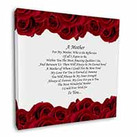 Mothers Day Poem Sentiment Square Canvas 12"x12" Wall Art Picture Print