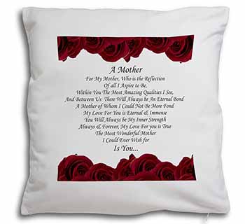 Mothers Day Poem Sentiment Soft White Velvet Feel Scatter Cushion