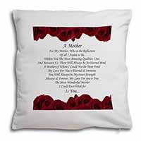 Mothers Day Poem Sentiment Soft White Velvet Feel Scatter Cushion