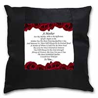 Mothers Day Poem Sentiment Black Satin Feel Scatter Cushion