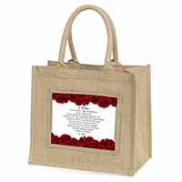 Mothers Day Poem Sentiment Natural/Beige Jute Large Shopping Bag