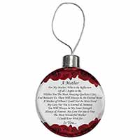 Mothers Day Poem Sentiment Christmas Bauble