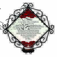 Mothers Day Poem Sentiment Wrought Iron Wall Art Candle Holder