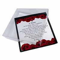 4x Mothers Day Poem Sentiment Picture Table Coasters Set in Gift Box