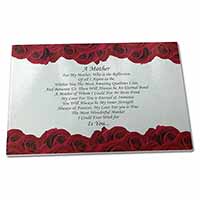 Large Glass Cutting Chopping Board Mothers Day Poem Sentiment