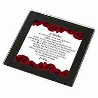 Mothers Day Poem Sentiment Black Rim High Quality Glass Coaster