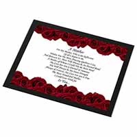 Mothers Day Poem Sentiment Black Rim High Quality Glass Placemat