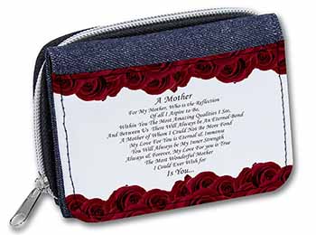 Mothers Day Poem Sentiment Unisex Denim Purse Wallet