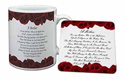 Mothers Day Poem Sentiment Mug and Coaster Set