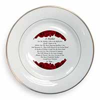Mothers Day Poem Sentiment Gold Rim Plate Printed Full Colour in Gift Box