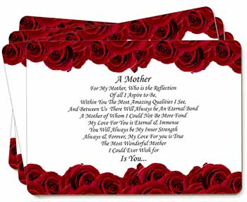 Mothers Day Poem Sentiment Picture Placemats in Gift Box