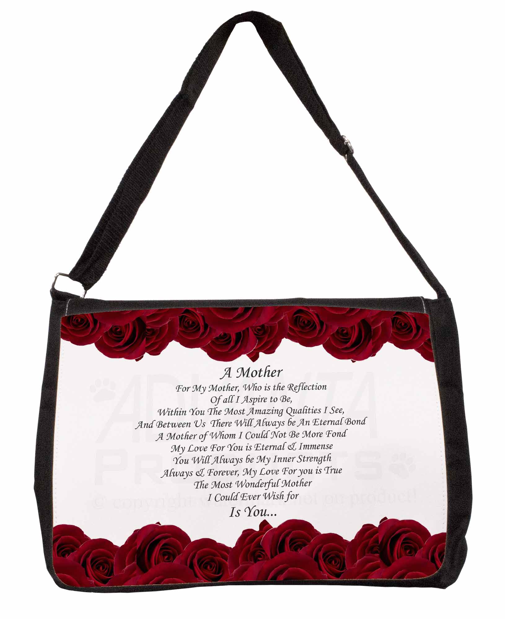 MUM-2BLB Mothers Day Poem Sentiment Large Black Shopping Bag Christmas Present