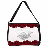 Mothers Day Poem Sentiment Large Black Laptop Shoulder Bag School/College