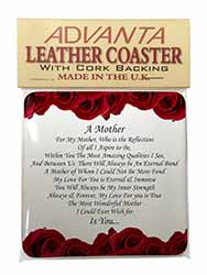 Mothers Day Poem Sentiment Single Leather Photo Coaster