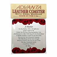 Mothers Day Poem Sentiment Single Leather Photo Coaster