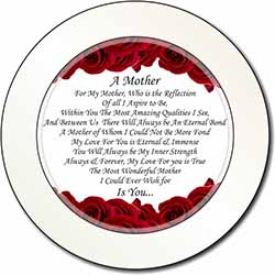 Mothers Day Poem Sentiment Car or Van Permit Holder/Tax Disc Holder