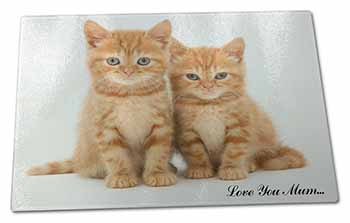 Large Glass Cutting Chopping Board Ginger Kittens 