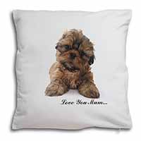 Shih-Tzu Dog Soft White Velvet Feel Scatter Cushion