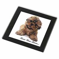 Shih-Tzu Dog Black Rim High Quality Glass Coaster