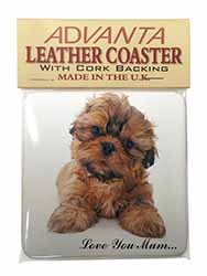 Shih-Tzu Dog Single Leather Photo Coaster