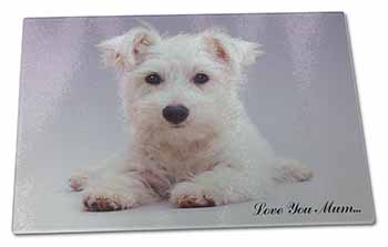 Large Glass Cutting Chopping Board Westie 