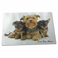 Large Glass Cutting Chopping Board Yorkshire Terriers 