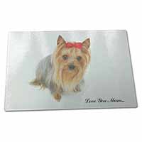 Large Glass Cutting Chopping Board Yorkshire Terrier 