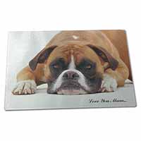 Large Glass Cutting Chopping Board Boxer Dog 