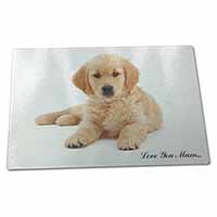 Large Glass Cutting Chopping Board Golden Retriever 