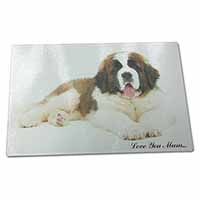 Large Glass Cutting Chopping Board Saint Bernard 