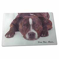 Large Glass Cutting Chopping Board Staff Bull Terrier 