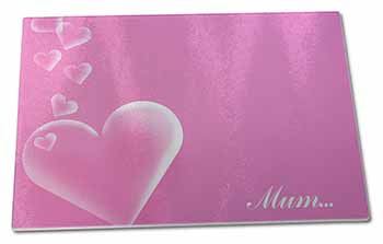 Large Glass Cutting Chopping Board Pink Hearts Sentiment for 
