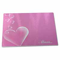 Large Glass Cutting Chopping Board Pink Hearts Sentiment for 