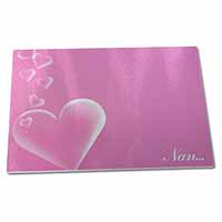 Large Glass Cutting Chopping Board Pink Hearts Sentiment for 