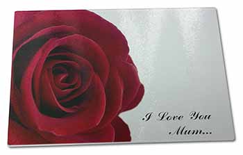 Large Glass Cutting Chopping Board Red Rose 