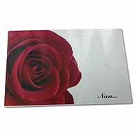 Large Glass Cutting Chopping Board Red Rose 