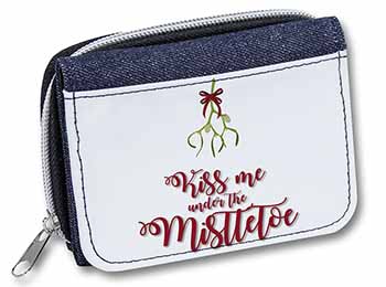 Kiss Me Under The Mistletoe Unisex Denim Purse Wallet