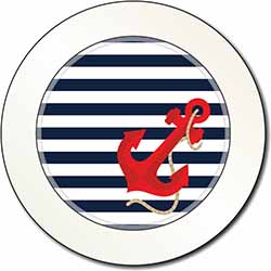 Nautical Stripes Red Anchor Car or Van Permit Holder/Tax Disc Holder