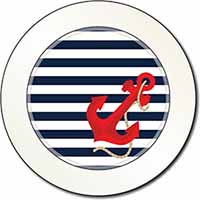 Nautical Stripes Red Anchor Car or Van Permit Holder/Tax Disc Holder