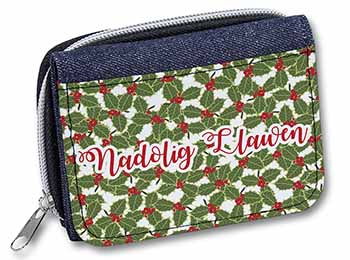 Nadolig Llawen Unisex Denim Purse Wallet