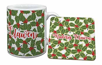 Nadolig Llawen Mug and Coaster Set